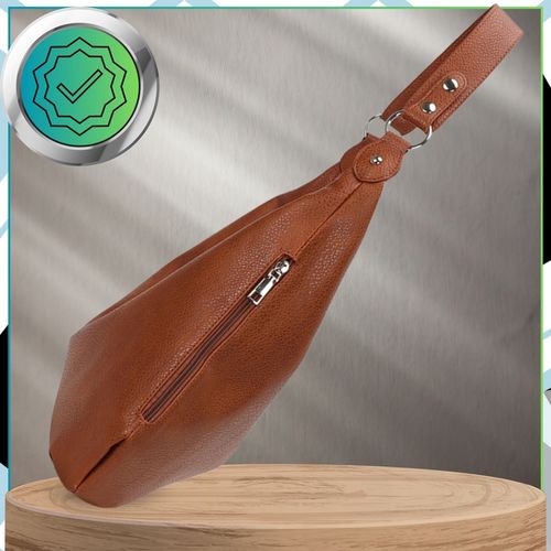 Damska Torebka Skórzana Brązowa Worek Pojemna A4 Duża Na Ramię Pasek Skóra na Arena.pl