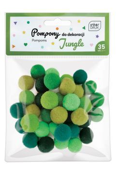 POMPONY DO DEKORACJI 35SZT JUNGLE INTERDRUK zdjęcie 1