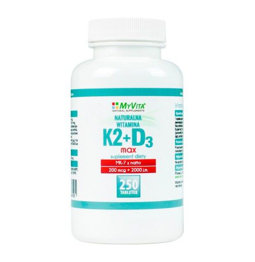 Witamina K2 Mk7 200mcg D3 2000 Jm 250 Tab Myvita