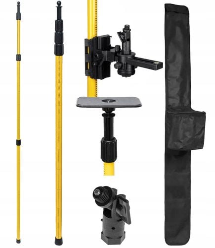 STATYW ROZPOROWY TYCZKA DO LASERA POZIOMICY 285 CM +ADAPTER DO SKOSÓW na Arena.pl