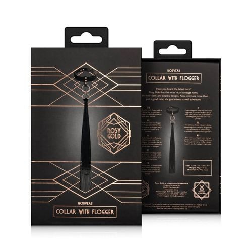 Rosy Gold - Collar with Flogger - Black na Arena.pl