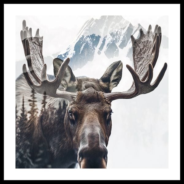 Plakat 40x40cm Łoś Duch Lasu zdjęcie 3