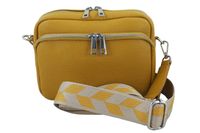 Torebka damska z ozdobnym paskiem - Żółta ciemna