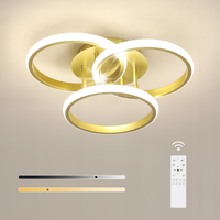 LAMPA SUFITOWA LED ŻYRANDOL ZŁOTY ŚCIEMNIALNY NOWOCZESNY Z PILOTEM 42W