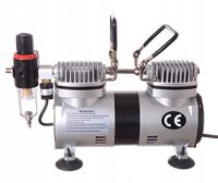 2X Wydajny 40l/min Kompresor AS19-2 do Aerografu DWA TŁOKI Auto Stop 5,5bar