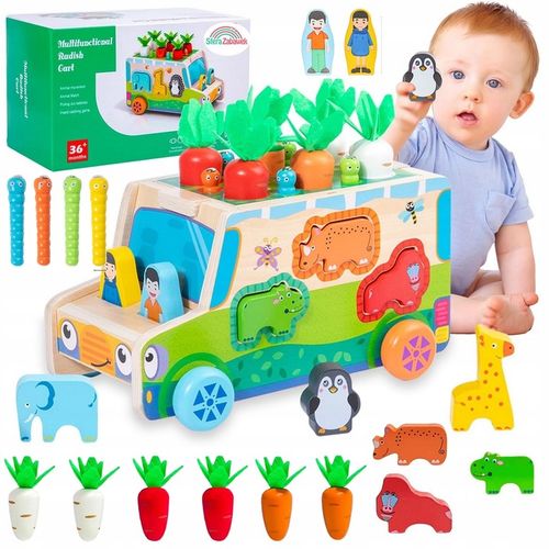 MONTESSORI SORTER KLOCKÓW ZŁAP ROBACZKA AUTO UKŁADANKA MARCHEWKI I ROBACZKI na Arena.pl