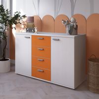 Matowa komoda R2 120 cm z szufladami pomarańczowy