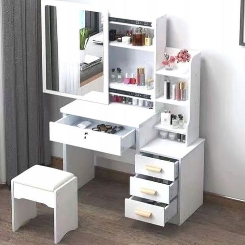 TOALETKA DO MAKIJAŻU LED Z LUSTREM NA PREZENT KOBIETY KOSMETYCZKA + na Arena.pl