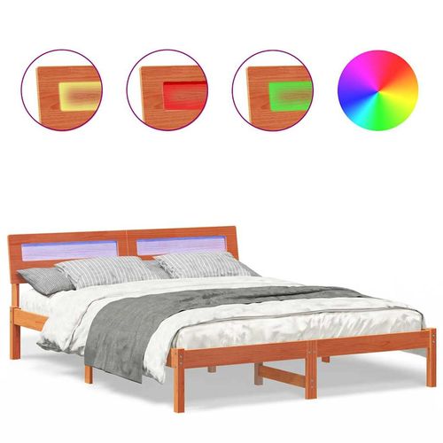 Ramka łóżka Woskowy brąz 160 x 200 cm Lite drewno sosnowe na Arena.pl