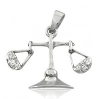 SREBRNY WISIOREK ZNAK ZODIAKU WAGA PRÓBA SREBRA 925