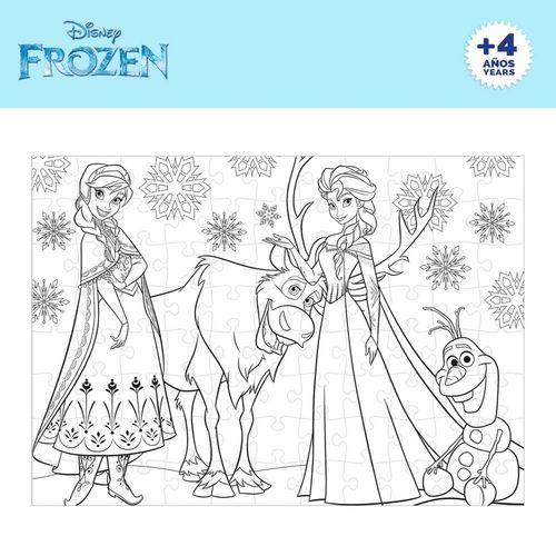 Puzzle dla dzieci Frozen Dwustronny 108 Części 70 x 1,5 x 50 cm (6 Sztuk) na Arena.pl