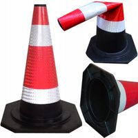 PACHOŁEK DROGOWY OSTRZEGAWCZY MIĘKKI ODBLASK SŁUPEK SKŁADANY ODBLASKOWY 60