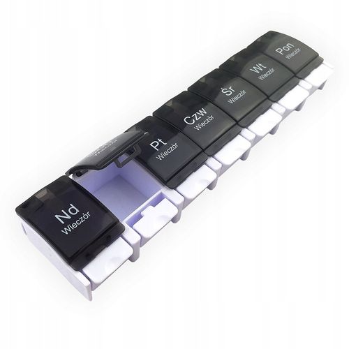 Pudełko na leki organizer kasetka 7 dni rano wieczór 14 przegródek na Arena.pl