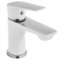 BATERIA UMYWALKOWA ŁAZIENKOWA JEDNOUCHWYTOWA STOJĄCA BIAŁA - CHROM SOLIDNA