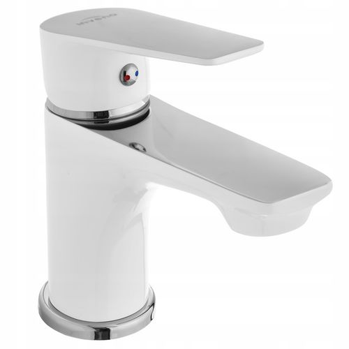 BATERIA UMYWALKOWA ŁAZIENKOWA JEDNOUCHWYTOWA STOJĄCA BIAŁA - CHROM SOLIDNA na Arena.pl