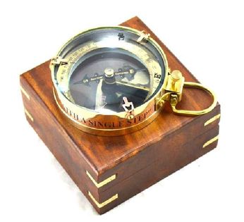 Kompas mosiężny -map reader w pudełku z palisandru