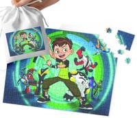 PUZZLE TRADYCYJNE - Ben 10 WZORY Z BAJEK PREZENT NA ŚWIĘTA 70el + WORECZEK