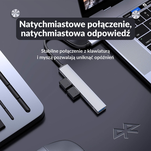 Orico Hub USB-C, USB-A 5Gbps, 3*USB-A 2.0, alumini na Arena.pl