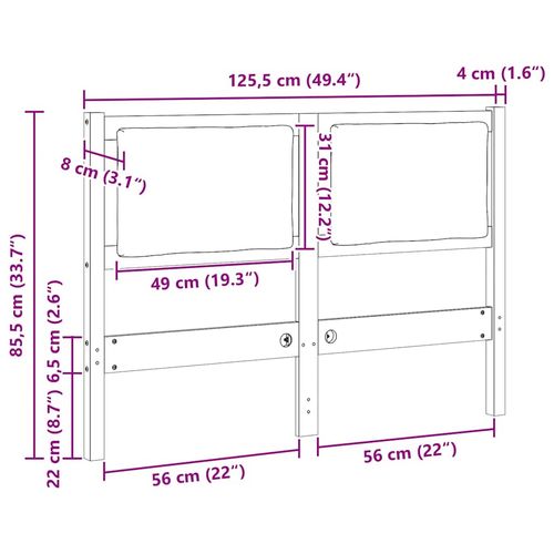 Zagłówek Inny Brązowy 120 cm Lite drewno sosnowe na Arena.pl