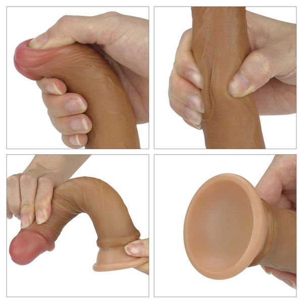 7'' Dual Layered Platinum Silicone Cock zdjęcie 7