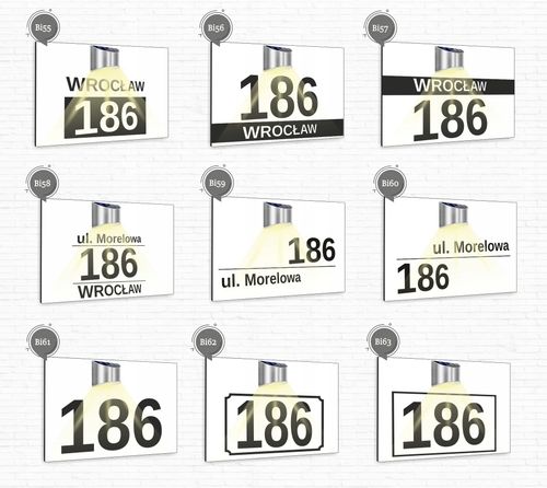 duża TABLICZKA ADRESOWA dibond biała numer posesji 40x30 lampka led na Arena.pl