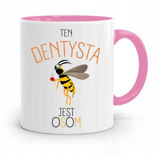 Kubek Różowy Prezent Dentysty Dentysta Jest Osom Z Nadrukiem Ze Zdjęciem zdjęcie 1