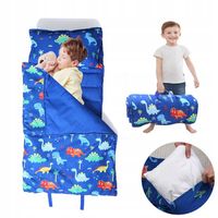 DZIECIĘCY Śpiwór dinozaur SKŁADANY dzieci DLA turystyczny Z poduszką 127cm