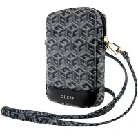 Torebka Guess Zip GCube Bottom Stripe na telefon - czarna