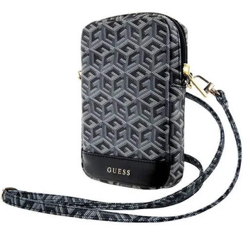 Torebka Guess Zip GCube Bottom Stripe na telefon - czarna na Arena.pl
