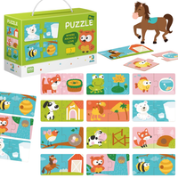 Puzzle Połówki ”Gdzie Żyją Zwierzęta” 12 Układanek Dopasowywanie Elementów