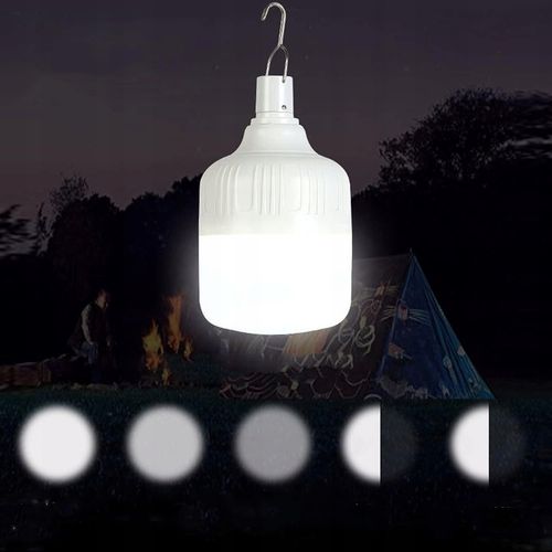 LAMPA KEMPINGOWA ŻARÓWKA LED LAMPKA DO NAMIOTU Z HACZYKIEM I AKUMULATOREM na Arena.pl