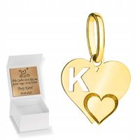 Zawieszka złota 585 SERCE LITERKA K GRAWER GRATIS NA PREZENT