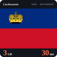 Karta eSIM Internet Liechtenstein 3 GB na 30 dni - bez rejestracji