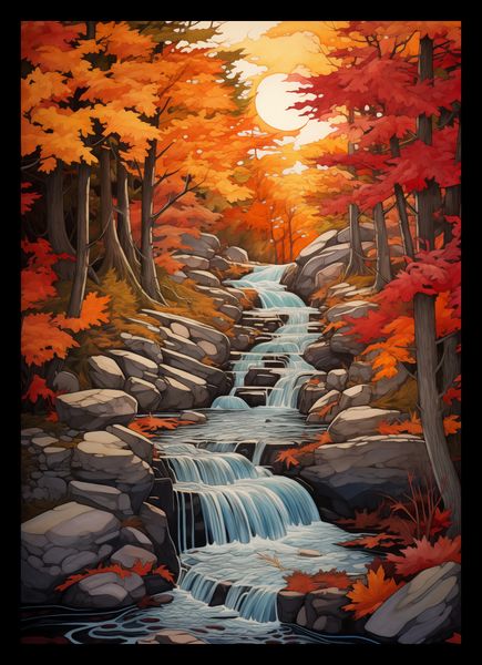 Plakat 21x29,7cm Jesienne Wodospady zdjęcie 2