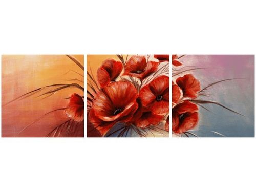 90 80CM OBRAZ T3 ELEM MAKOWA KOMPOZYCJA DRUK ŚCIENNY na Arena.pl