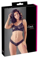 cottelli collection komplet koronkowy czarny s/m - biustonosz i majtki