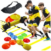 Drabinka Treningowa Koordynacyjna aż 6m + PACHOŁKI GRZYBKI 10szt. Piłkarza