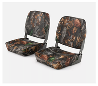 2 Fotele do łódki łodzi fotel z oparciem składane zestaw w liście