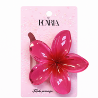 spinka do włosów klamra xl kwiat czerwony ombre 7,5 x 8 cm sp287