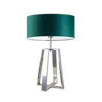 Lampka THOR abażur zieleń butelkowa stelaż srebrny