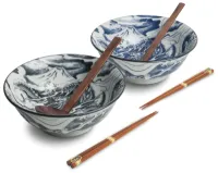 Zestaw misek do ramenu dragon, 6 elementów - Edo Japan