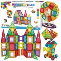DUŻE Klocki Magnetyczne 3D Konstrukcyjne Magnetic Tiles 130 el. Edukacja