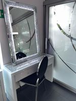 Toaletka biała / konsola Glamour  z kryształkami 120x40x80 2 szuflady