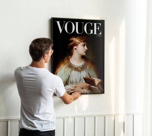 Plakat vogue pop art 21x30 cm w czarnej ramie na Arena.pl