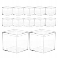 12 SZTUK MAŁYCH PUDEŁEK NA CUKIERKI PRZEZROCZYSTE PUDEŁKA KWADRATOWA KOSTKA