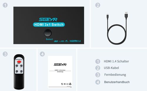 Switch przełącznik HDMI 3X1 z pilotem na Arena.pl