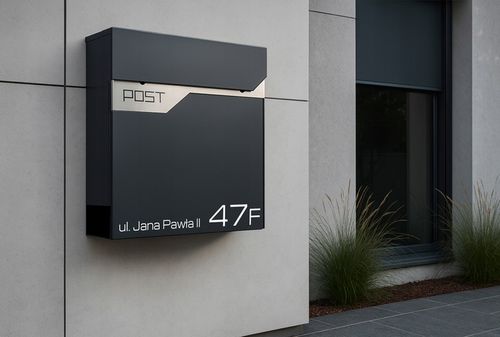 SKRZYNKA NA LISTY POCZTOWA Z ADRESEM NAPISEM NUMEREM DOMU ANTRACYT na Arena.pl