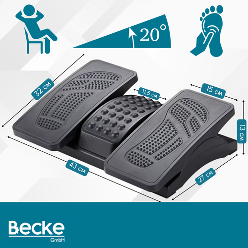 Podnóżek biurowy ergonomiczny niezależna regulacja pod biurko stopy masażer na Arena.pl