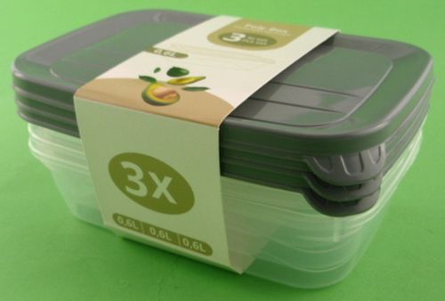 ZESTAW KOMPLET 3 POJEMNIKÓW ŻYWNOŚCI 600 ML na Arena.pl