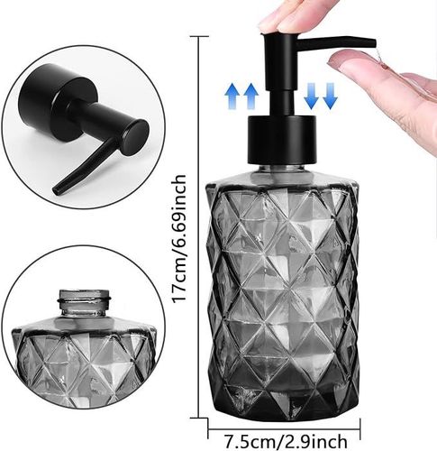 Dozownik mydła w płynie szklany ozdobny 350ml na Arena.pl